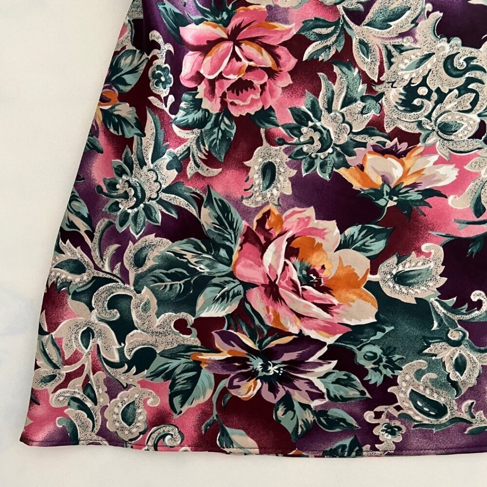 Expressions California Dynasty Colorful Floral Slip Dress - Picture 5 of 6